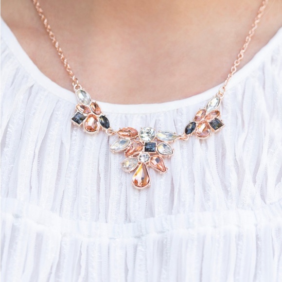 Paparazzi Rose Gold and Silver Floral Necklace - Picture 1 of 4